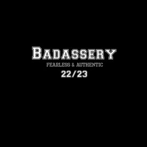 Team badass white on black Design